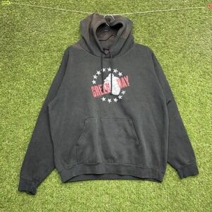 Vintage Green Day Hoodie Mens XL Black 2000s Cinder Block Faded Drawstring y2k